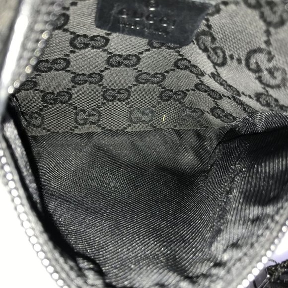 552228F V Gucci Clutch Bag Waist GG Black Canvas - Picture 7 of 11